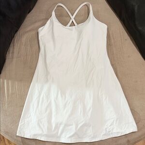 HALARA White Cross-Back Athletic Easy Peazy Dress